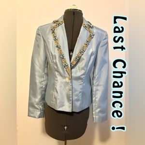 Jeweled steel blue blazer FINAL PRICE … Will be donating